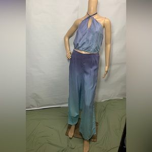 Silk Ombré Two Piece Halter & Pants Set